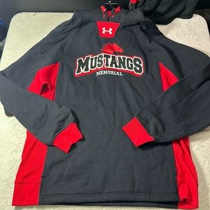 Under Armour Men’s Mustang Hoodie Sweat Shirt Red and Black Size Large